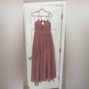 Azazie Dusty Rose Corset Maxi Dress size 10-12